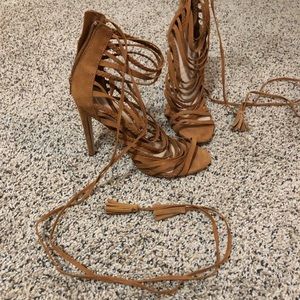 *SOLD* Lace-up Suede Heels
